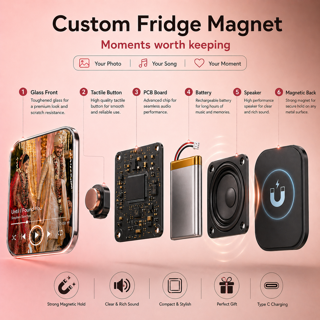 Personalized Musical Fridge Magnet Box | Gift and Grid