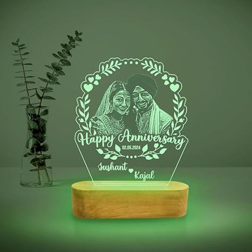 Customized Anniversary Photo Lamp - Your Picture & Text