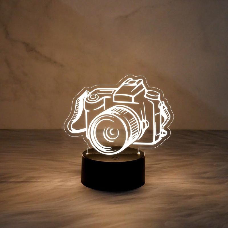 3D Illusion Camera Nightlight for Home & Office Desk Table