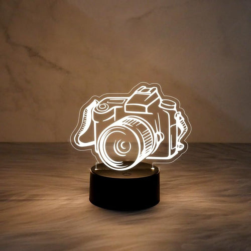 3D Illusion Camera Nightlight for Home & Office Desk Table