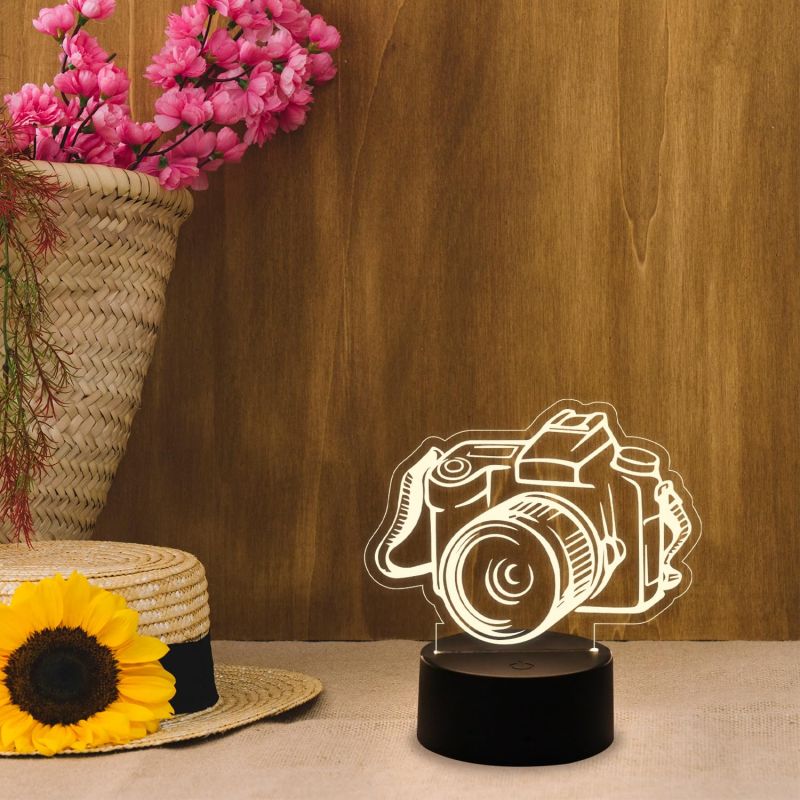 3D Illusion Camera Nightlight for Home & Office Desk Table