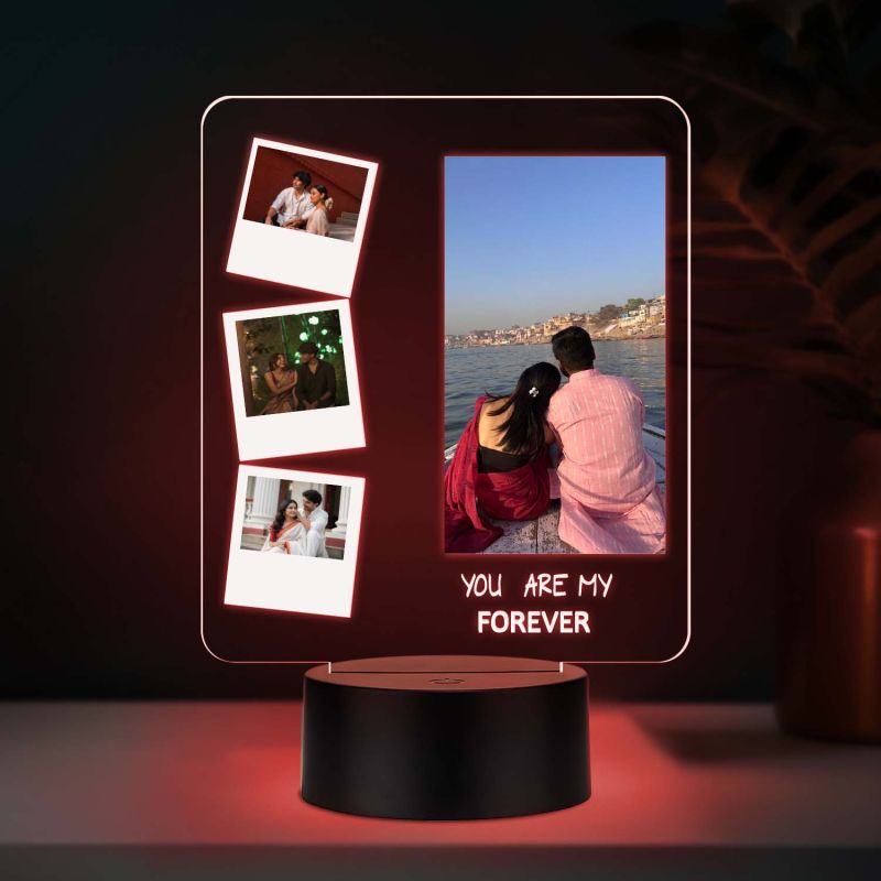 Personalized Lamp with Photos | Acrylic UV Printed Lamp with 7 Color Changing Light Gift for Anniversary, Valentines Day, Birthday