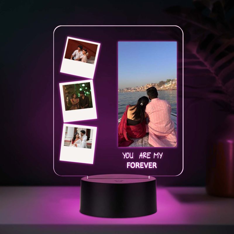 Personalized Lamp with Photos | Acrylic UV Printed Lamp with 7 Color Changing Light Gift for Anniversary, Valentines Day, Birthday