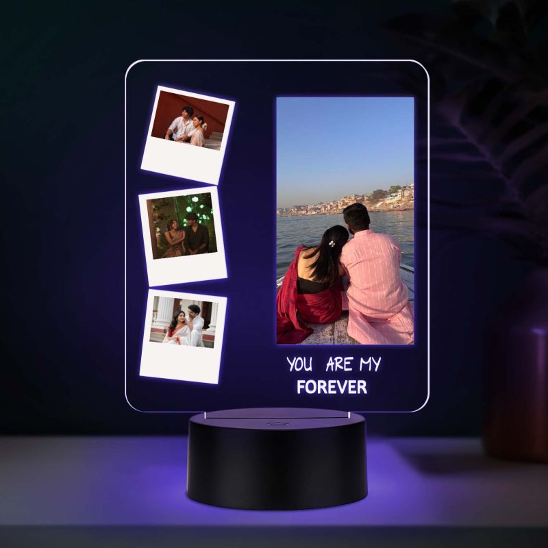 Personalized Lamp with Photos | Acrylic UV Printed Lamp with 7 Color Changing Light Gift for Anniversary, Valentines Day, Birthday